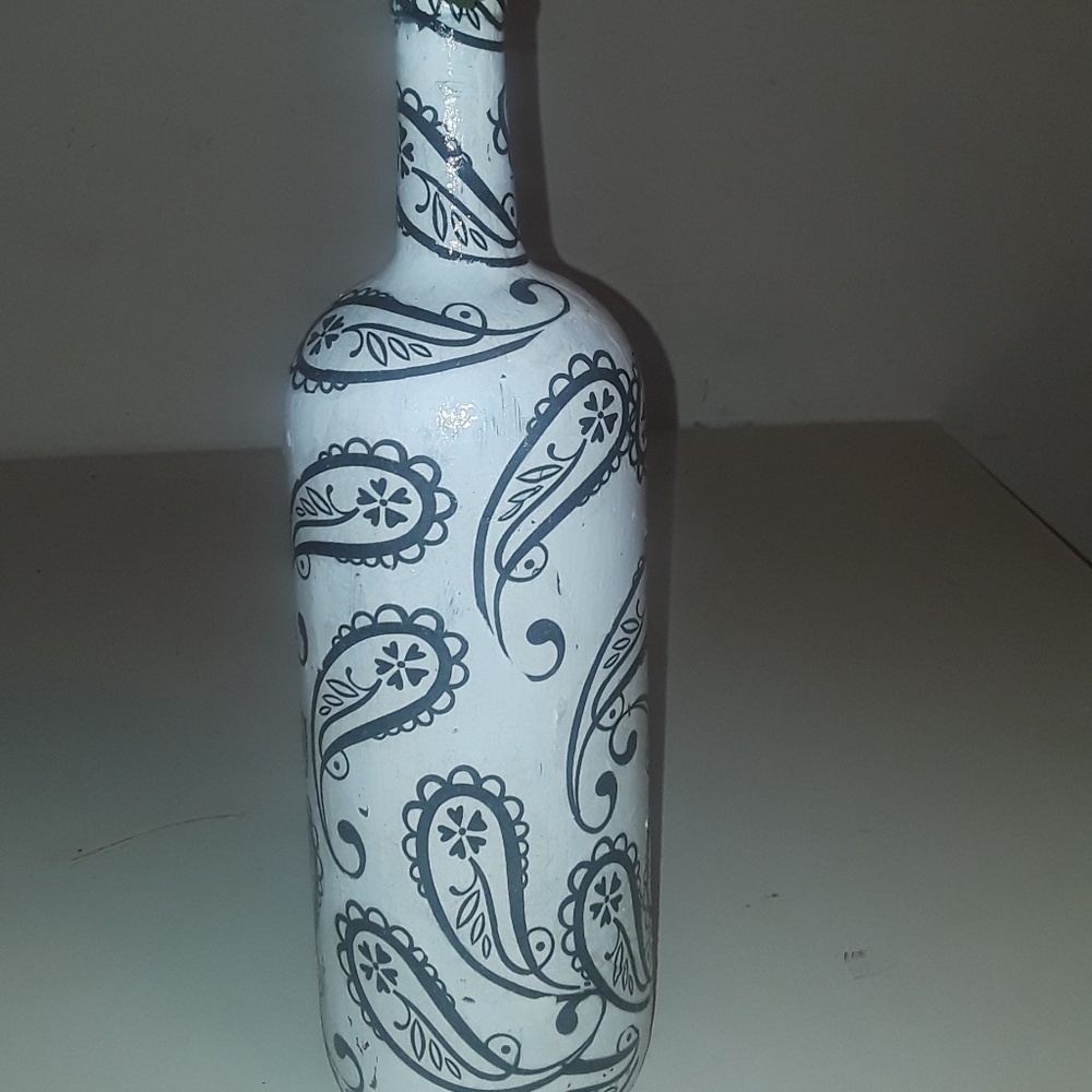 Vintage style wine bottle centerpiece